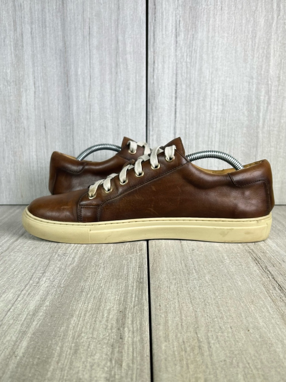 Peter Millar Brown Leather Casual Lace Up Sneaker Dress Shoe Men’s Size 10.5 - Picture 5 of 11